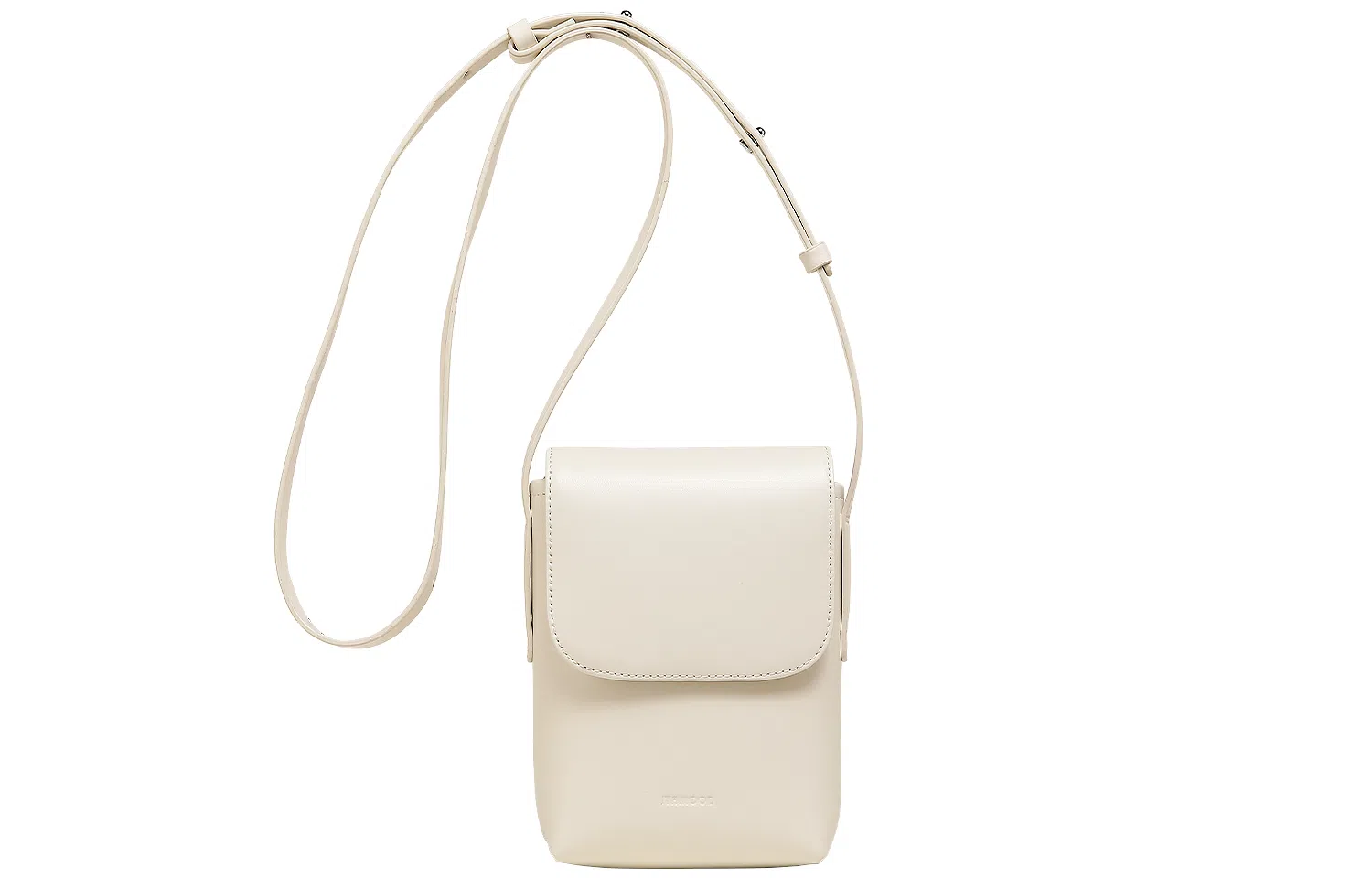 妙迪 竖款磁扣开合 牛皮 单肩包斜挎包手机包 中号 女款 棕色