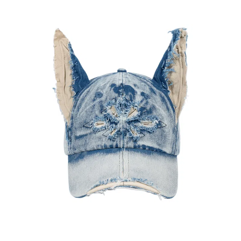SLEEPYWALK Doberman Ear Washed Denim Cap