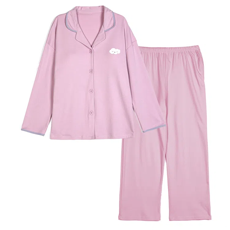 草本初色 带胸垫可外穿长袖睡衣套装 女 图片色