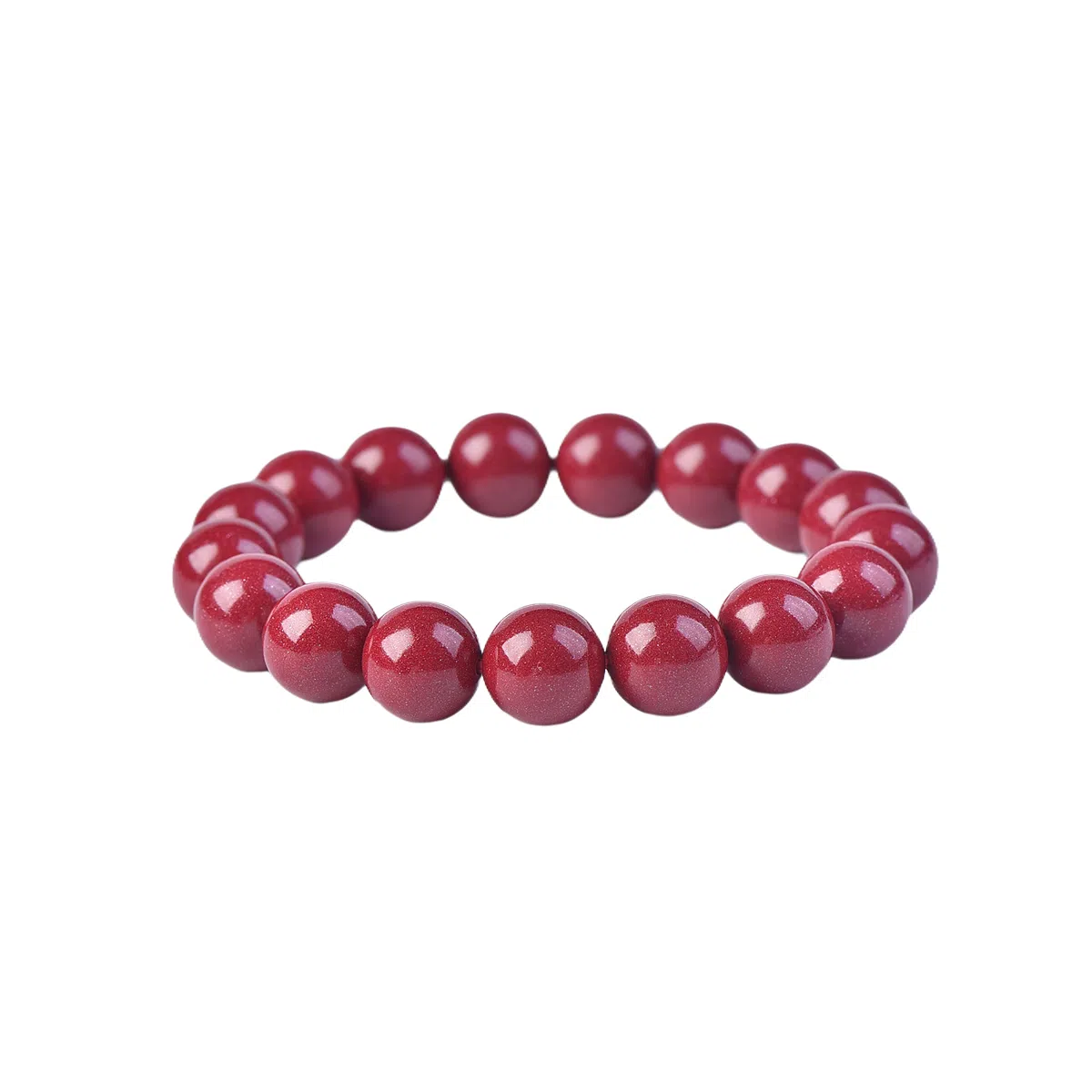 石在行 收藏级高含量复古紫金砂平安转运纳福 国潮新中式 佛珠念珠文玩 素圈圆珠 再造辰砂朱砂 玉石手串 通用