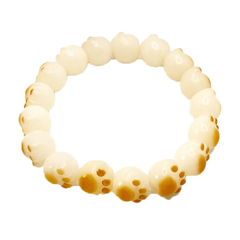 亮尊 可爱萌萌猫爪 国潮文玩盘玩绕指 白玉菩提 手串 通用