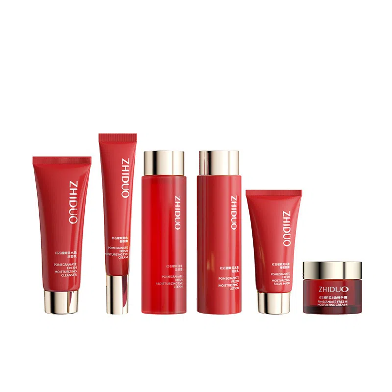 致朵 红石榴鲜润水盈护肤套装 保湿补水 去黄斑改善皮肤暗沉 六件套