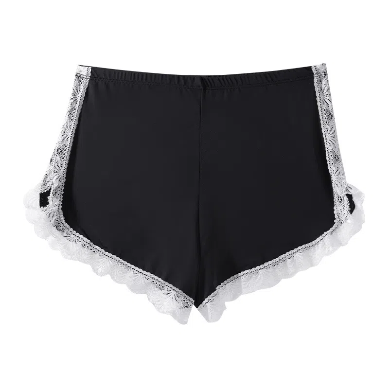欧迪芬 纯欲蕾丝防走光安全裤短裤不卷边提臀裙裤蕾丝拼接居家打底裤内裤多穿裸感不掉裆高弹不勒宽松透气不卷边打底裤 女