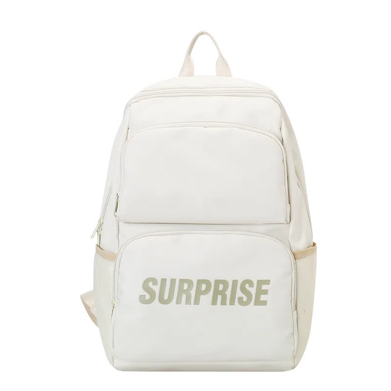 泰克森 中性风休闲简约日常通勤时尚百搭 尼龙 双肩包 男女同款情侣款 白色/黑色/蓝色