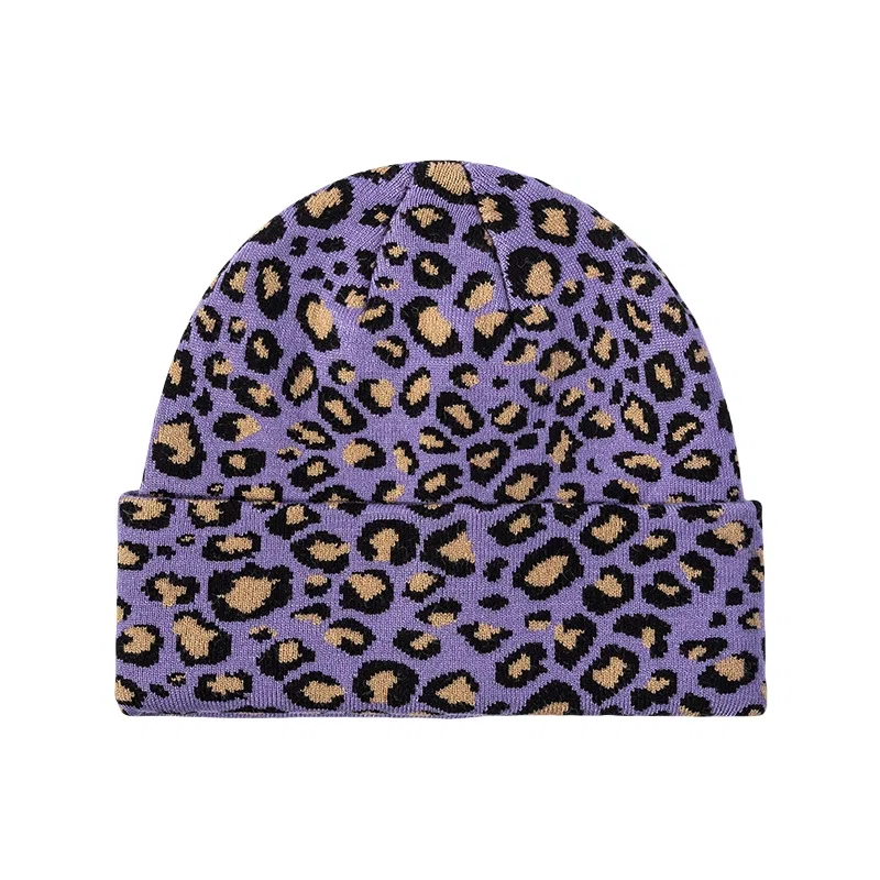 WODONBLE Leopard Knit Beanie