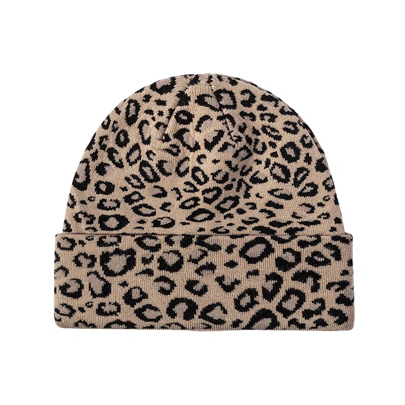 WODONBLE Leopard Knit Beanie