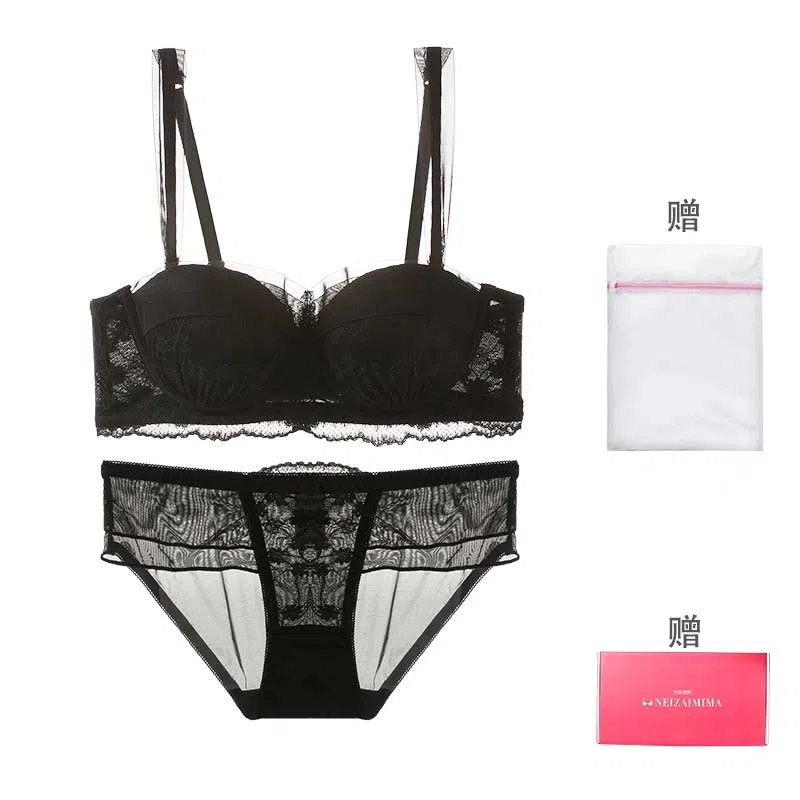 内在密码 低胸二分之一半杯小胸聚拢本命年显大蕾丝结婚新娘内衣裤套装 女款