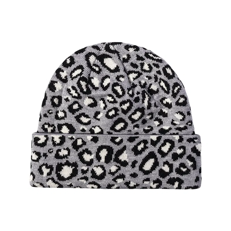 WODONBLE Leopard Knit Beanie