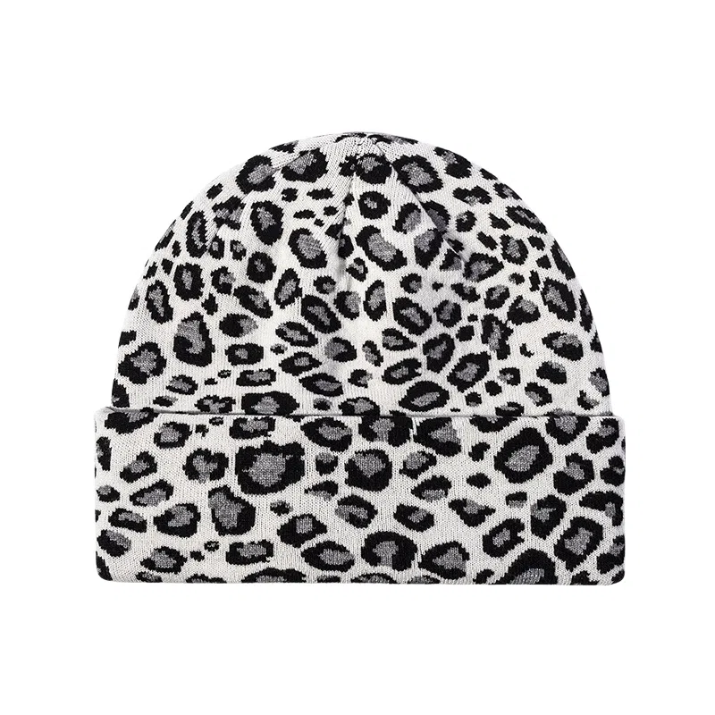 WODONBLE Leopard Knit Beanie