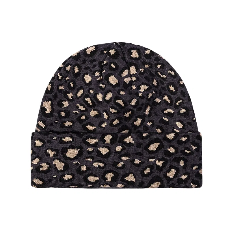 WODONBLE Leopard Knit Beanie