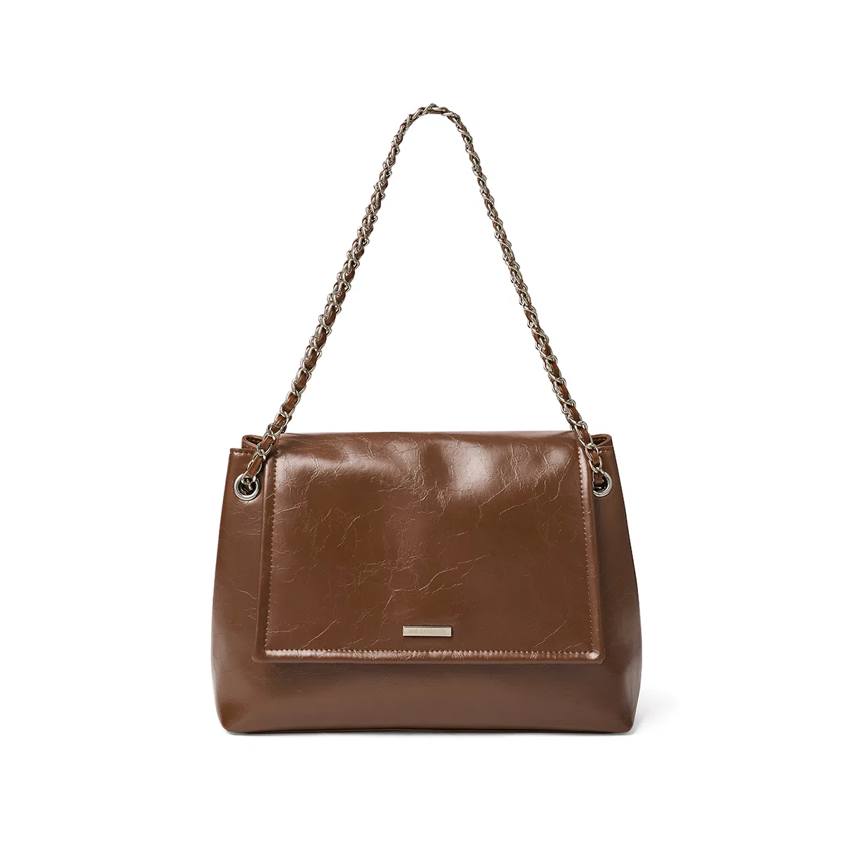 红蜻蜓 时尚复古设计小众裂纹链条简约通勤百搭款 牛皮 斜挎包 常规 女款 焦糖色/经典黑