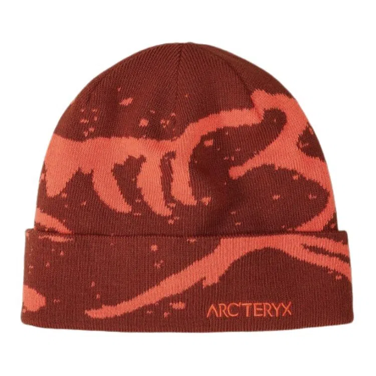 Arcteryx Colorblock Recycled Polyester Beanie Red