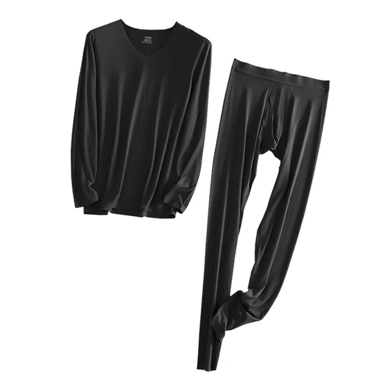 莫代尔 修身薄款打底长袖长裤保暖套装 男款