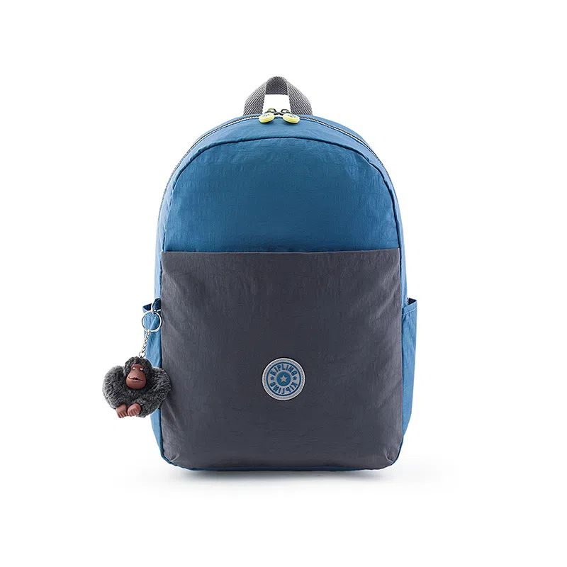 Kipling Nylon Backpack Blue Patchwork