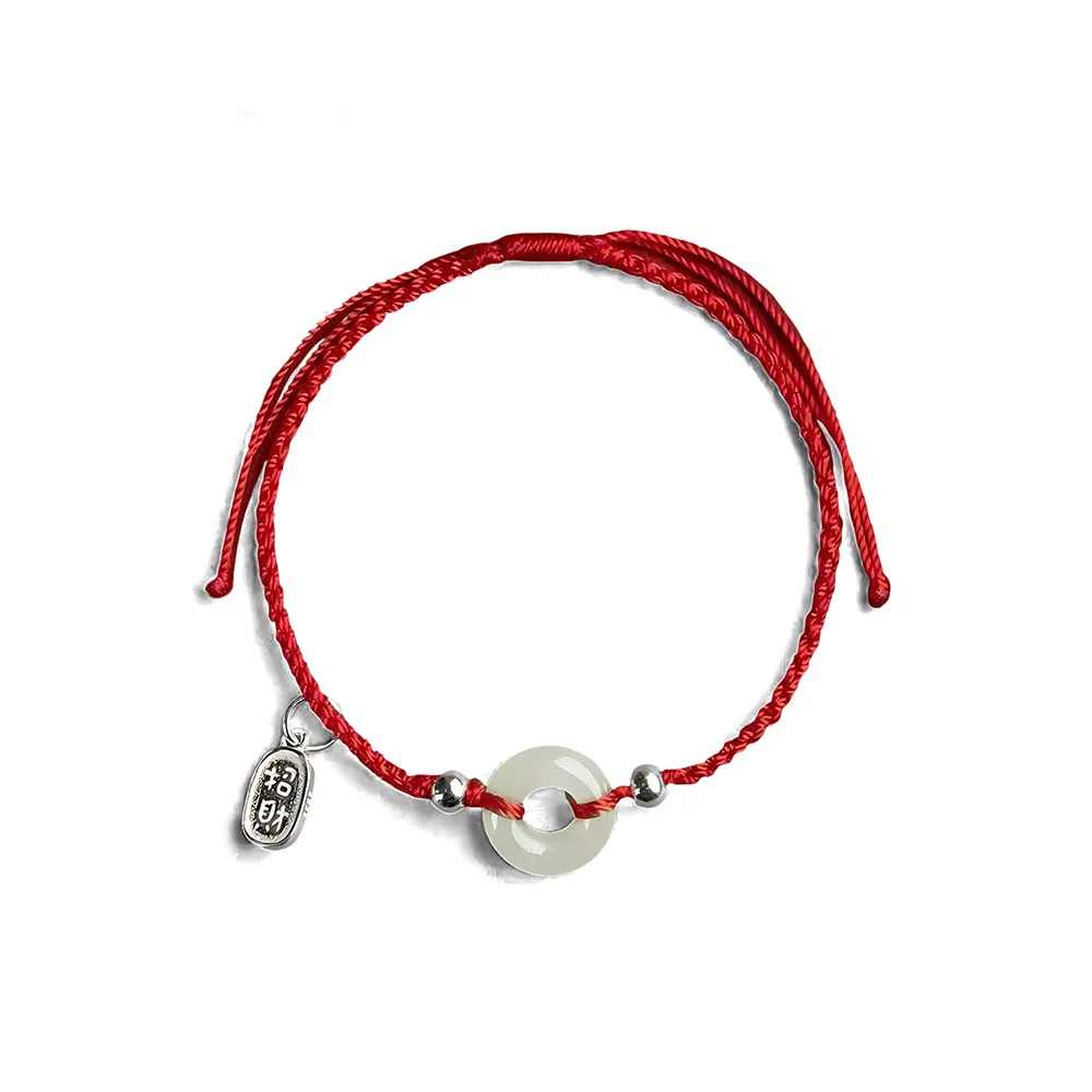 饰伴 转运平安扣国风复古平安扣小众设计手编绳如意手绳 琉璃 手链 男女同款情侣款