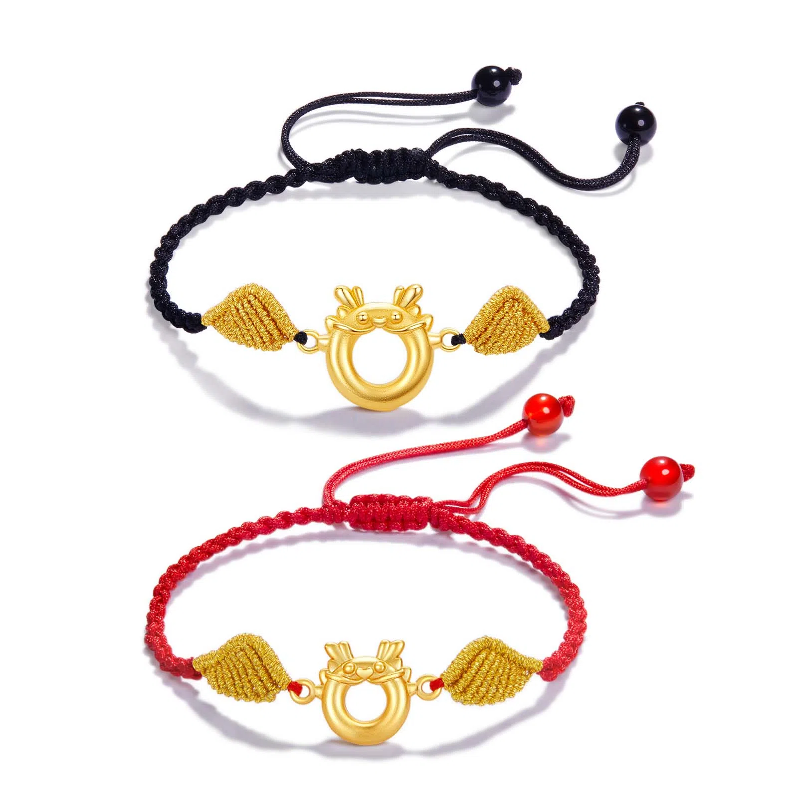 北隐 国风新中式招财转运平安守护生肖小飞龙 展翅翱翔 古法手工编织红绳 小众轻奢 玛瑙 手链 男女同款情侣款 精美礼盒装