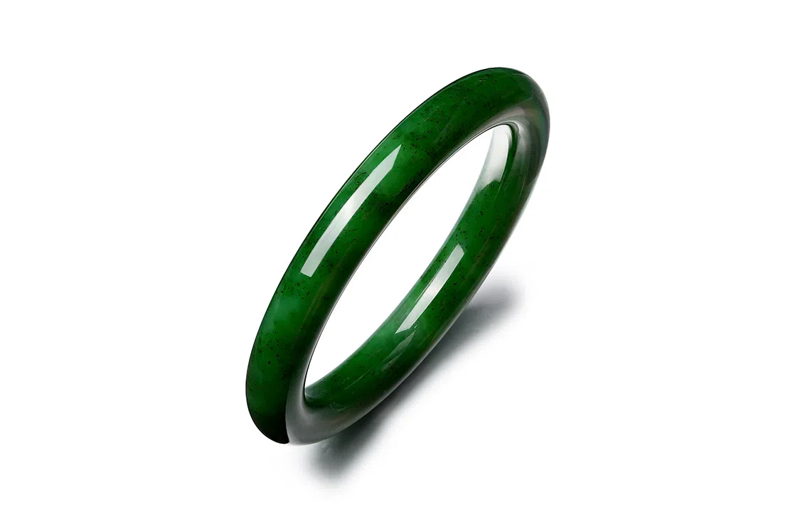 佐卡伊 乌兰海大气典雅 和田玉 手镯 女款 碧玉