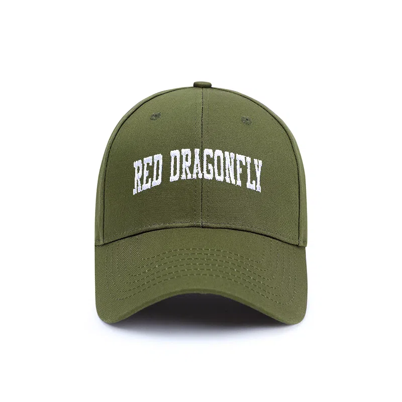 红蜻蜓 英文刺绣软顶 遮阳户外旅游游玩 棉 鸭舌帽 男女同款情侣款