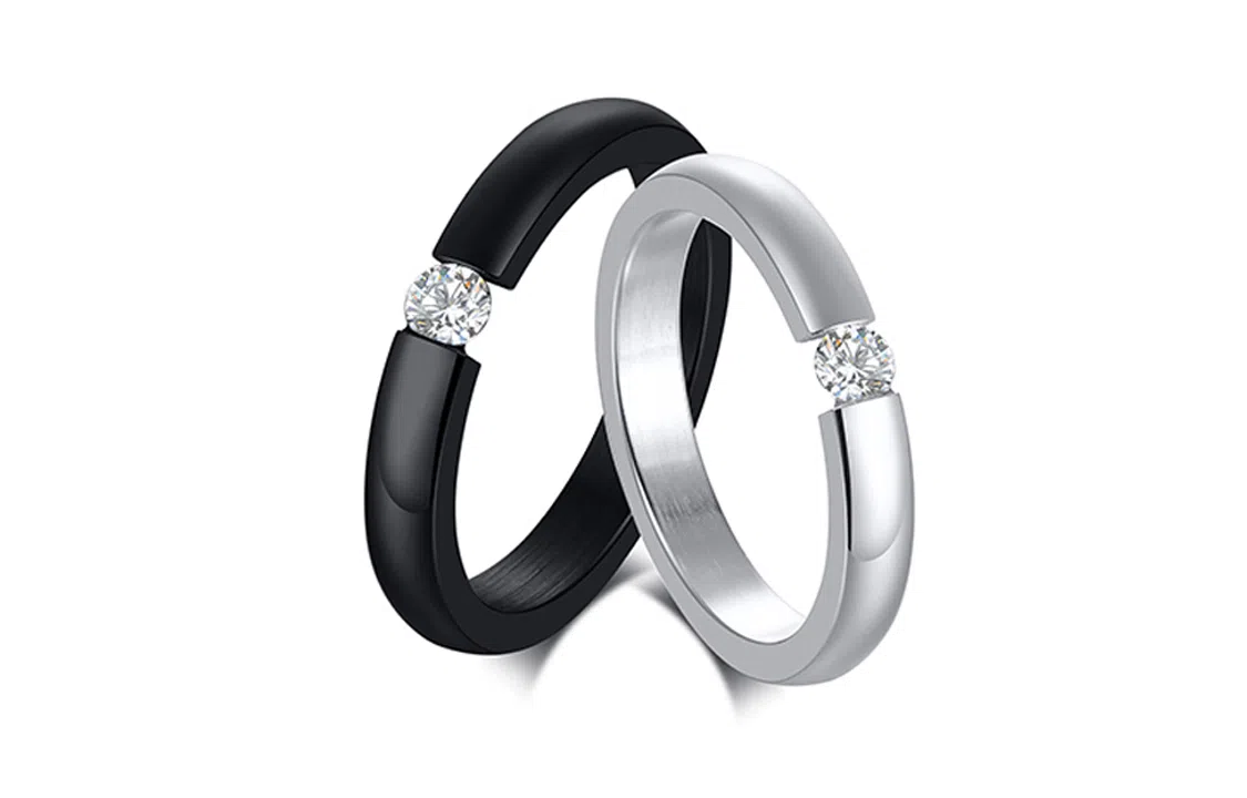 恋朵 情侣戒指一对价 时尚简约钛钢戒指情侣对戒指环男女  #闪耀银河# 情侣款