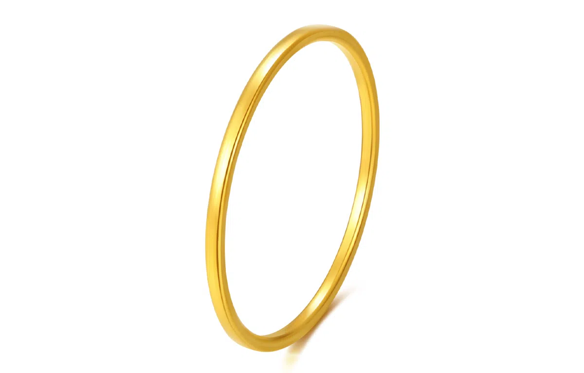 老庙 砂面方条素圈古法金工艺素戒单戴叠戴高级感 足金 按克计价 黄金戒指 女款