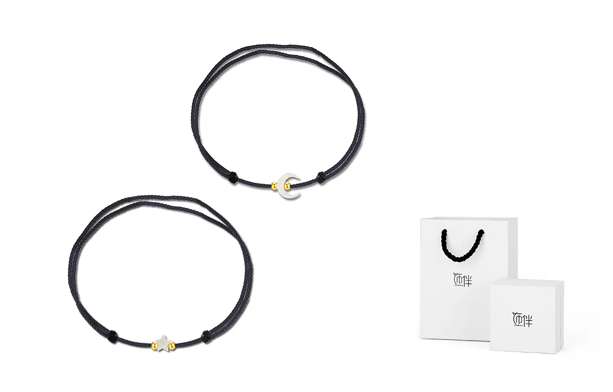 饰伴 月下流星系列 星月交辉  精致复古手链男女一对情侣同款 可调节闺蜜精美礼盒 手链 女款