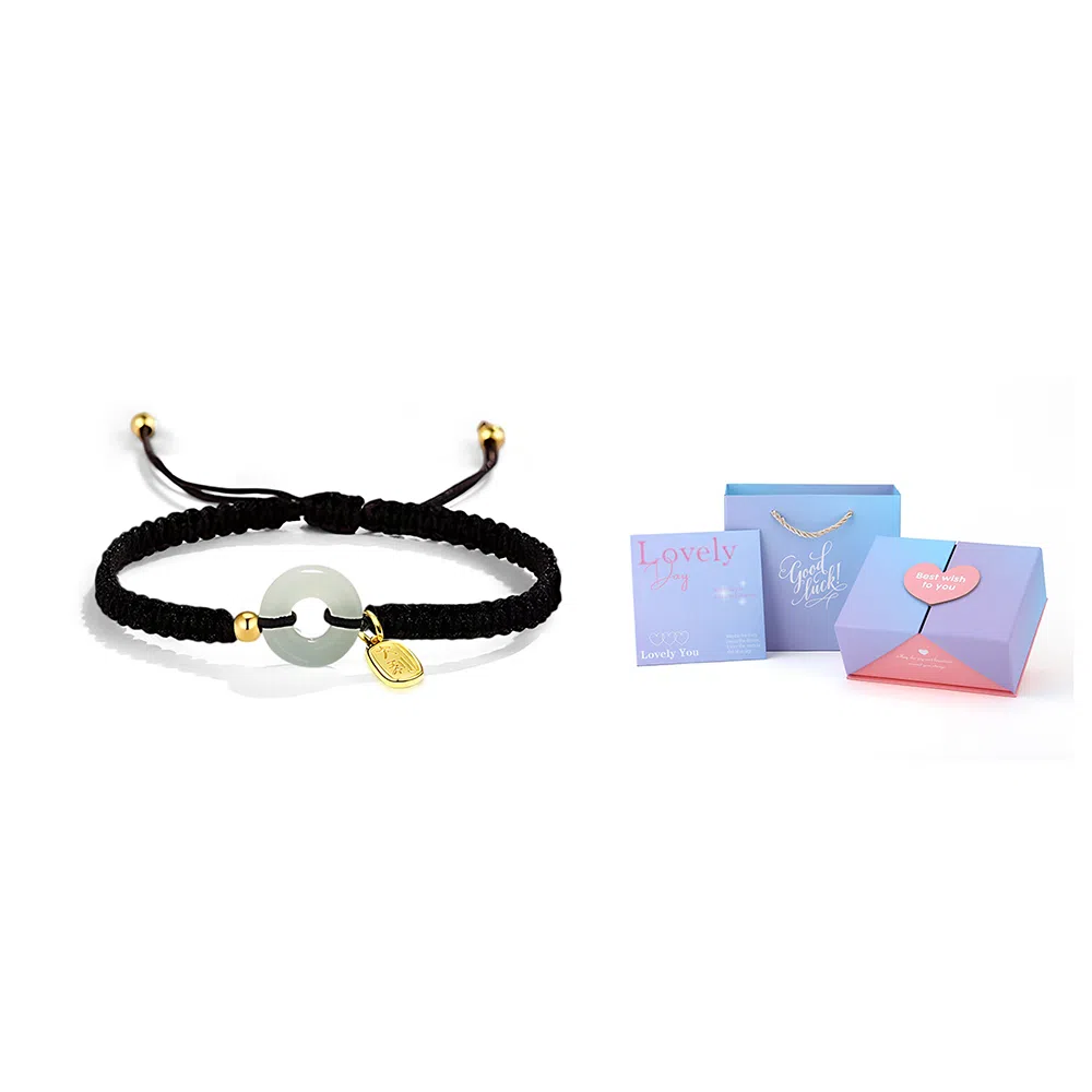 饰伴 转运平安扣国风复古平安扣小众设计手编绳如意手绳 琉璃 手链 男女同款情侣款