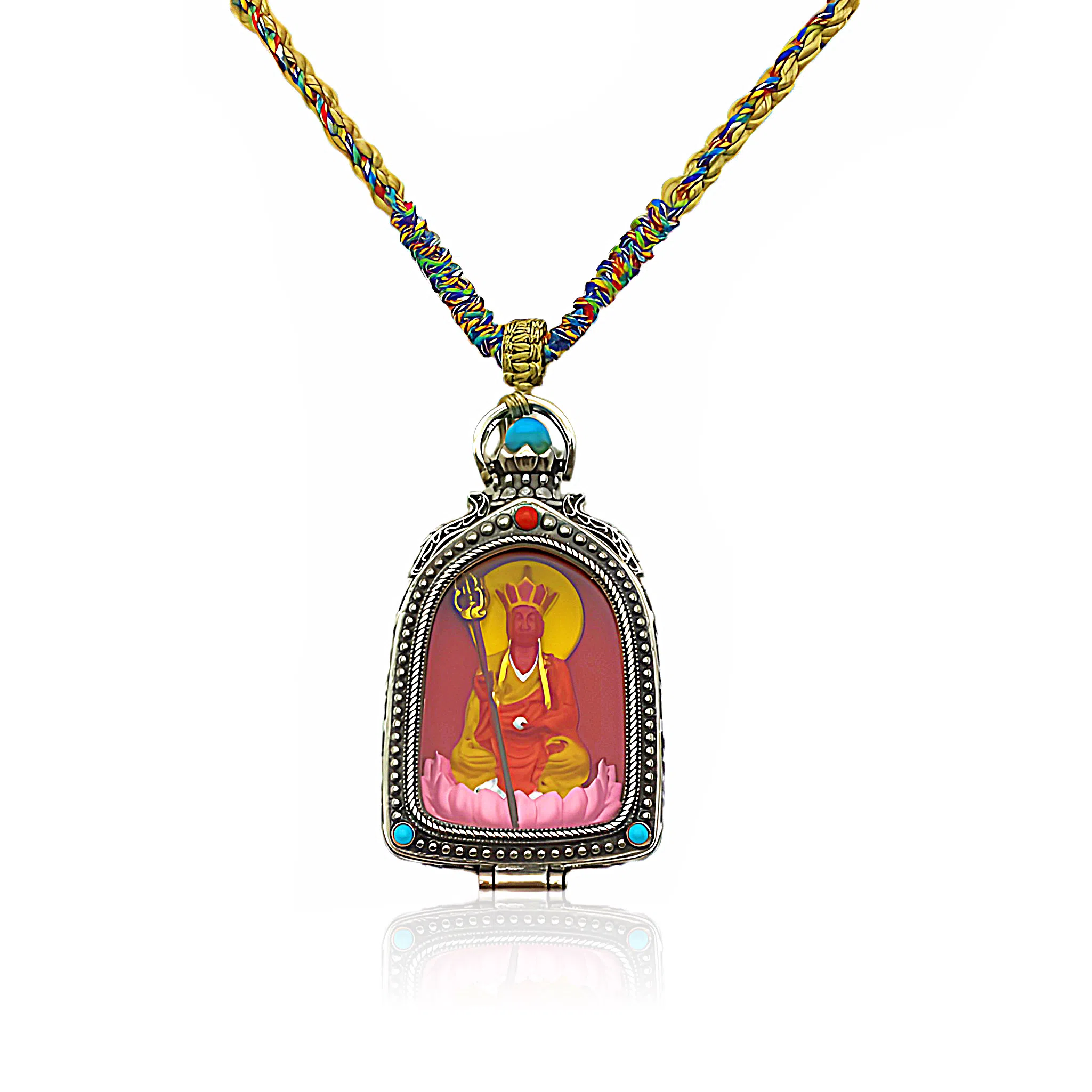 玉临门 国风纳福转运地藏菩萨唐卡热贡手绘 合金 吊坠 男女同款情侣款