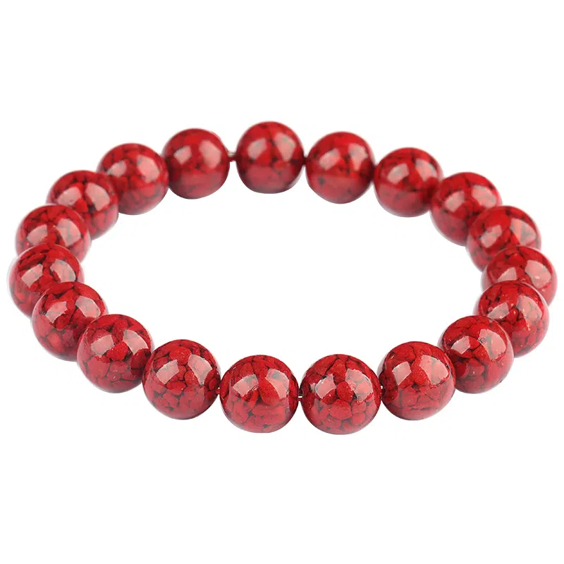 宝致 精品颗粒全透光 再造辰砂朱砂 玉石手串 男女同款情侣款