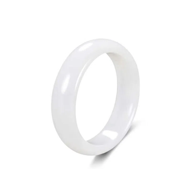 中兆珠宝 汉白羊脂 典雅精致大气温婉风 国潮新中式小众设计素圈闭口 琉璃 玉石手镯 女款