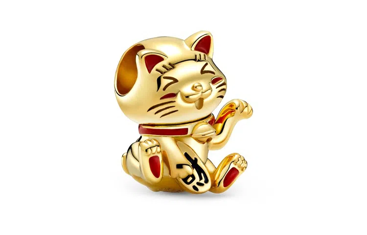Pandora Shine Lucky Cat Charm Gold
