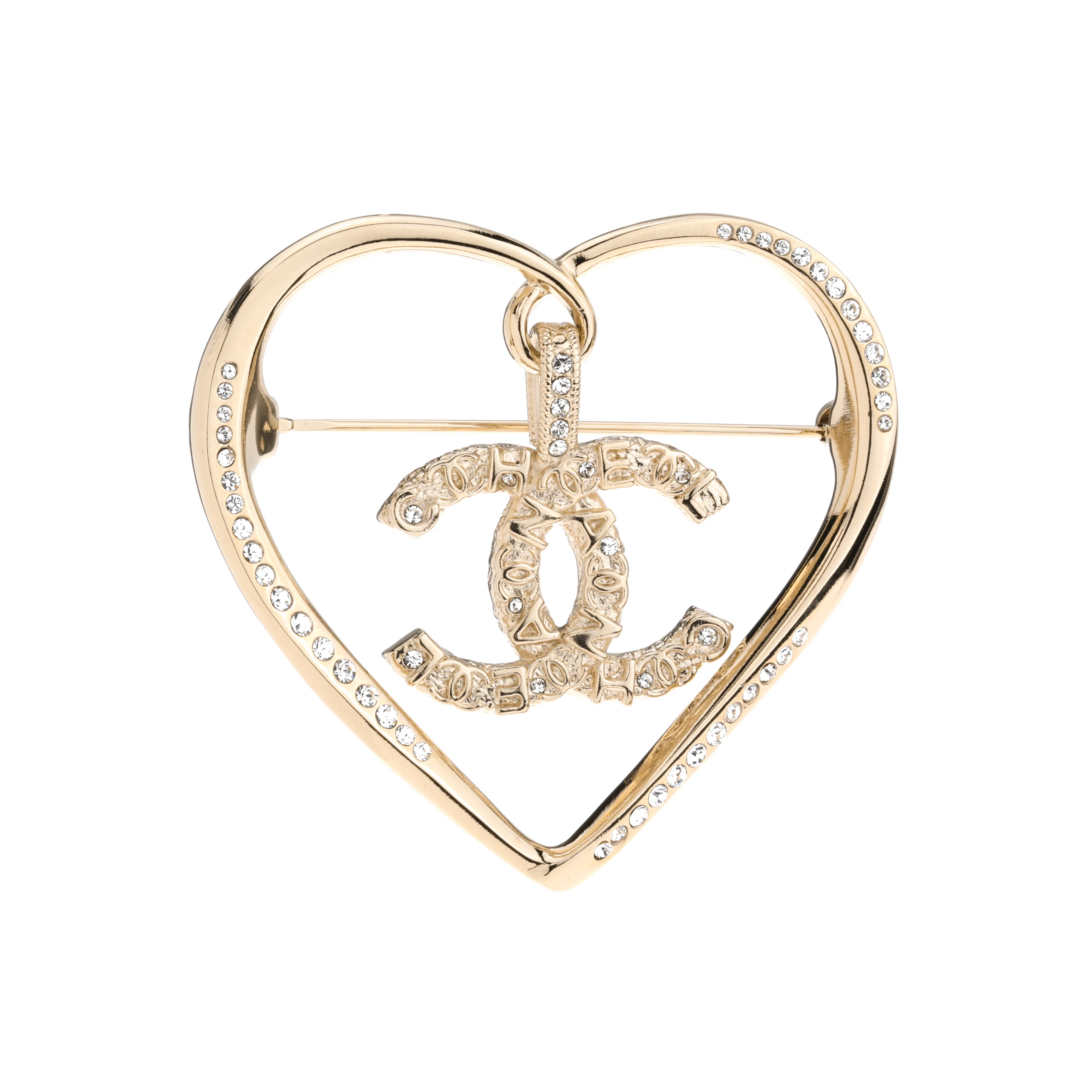 Chanel Brooch Gold Crystal