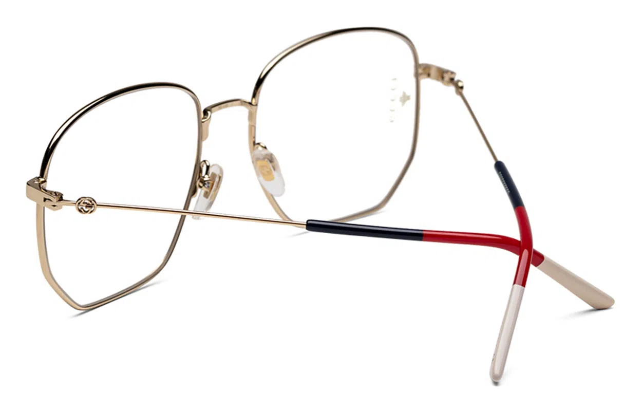 Gucci Transparent Gold Frame Optical Glasses
