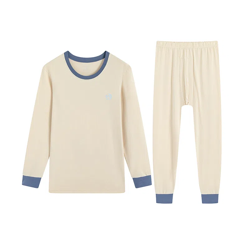 贴身领域 抗菌时尚纯棉印花亲肤透气可外穿长袖长裤秋衣秋裤打底内衣保暖套装 男款