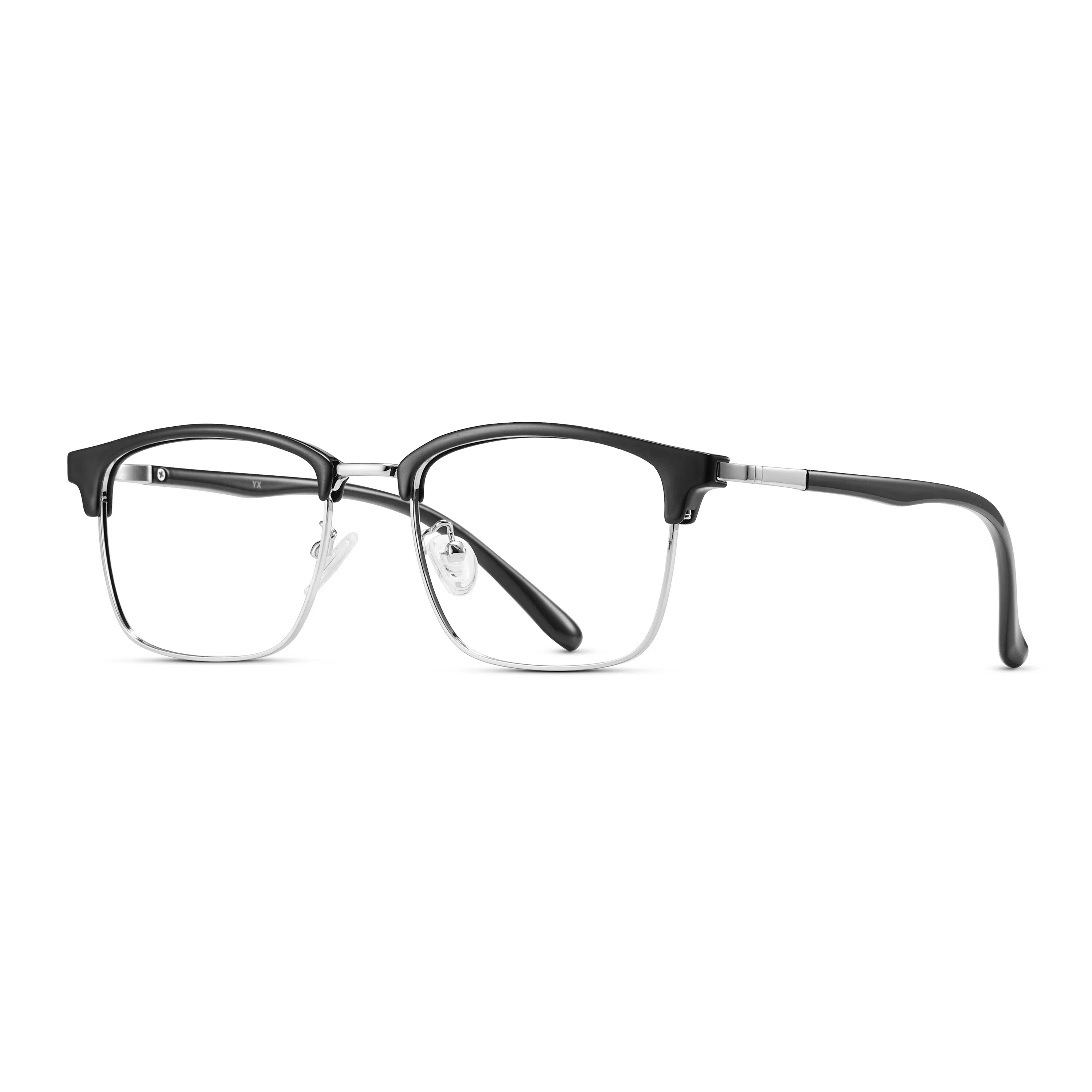 苍木优品 大脸可定制防雾防蓝光加宽圆脸宽脸大头胖子 合金 眉毛框/眉线框 光学镜架 男女同款情侣款 黑金 黑银 黑枪 黑色