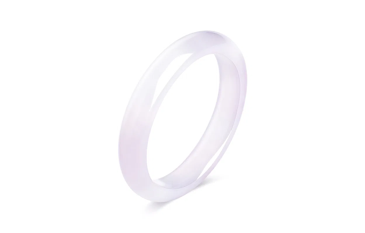 百利金 紫罗兰冰种 精致大气甜美 细腻 小众设计森系素雅淡紫美人镯 玉髓 玉石手镯 男女同款情侣款