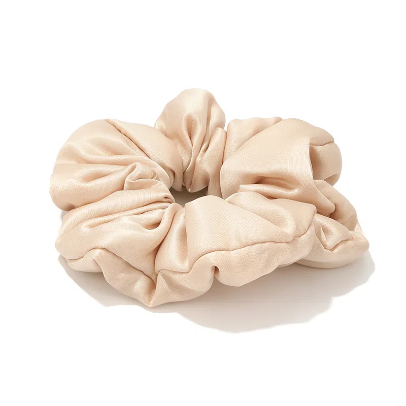 如花梦 芭蕾风褶皱缎面大肠发圈 高级感纯色真丝枕头布艺发饰 日常百搭丸子头扎发头绳 女款