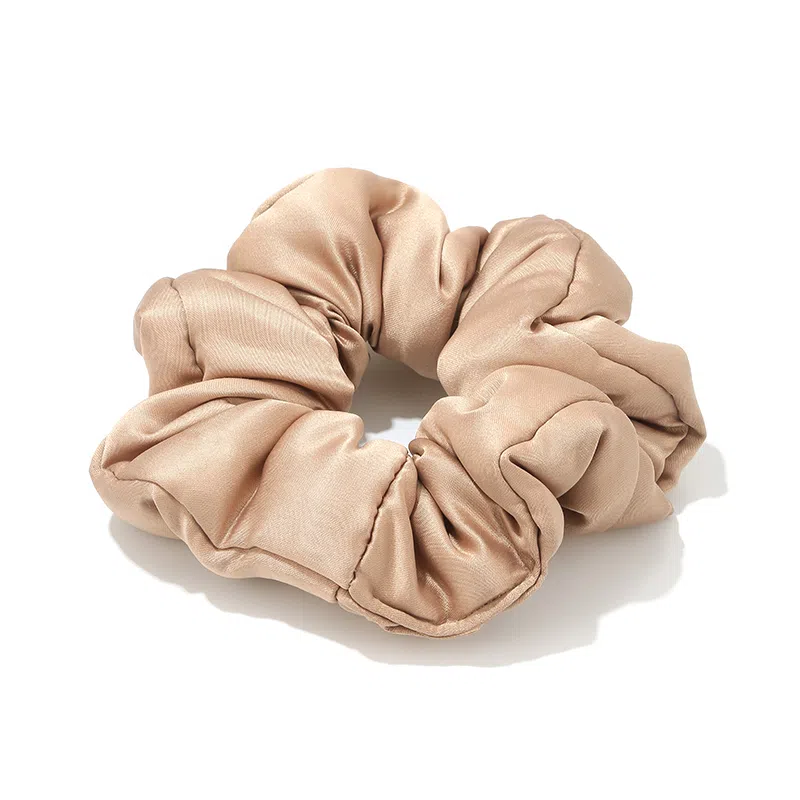 如花梦 芭蕾风褶皱缎面大肠发圈 高级感纯色真丝枕头布艺发饰 日常百搭丸子头扎发头绳 女款