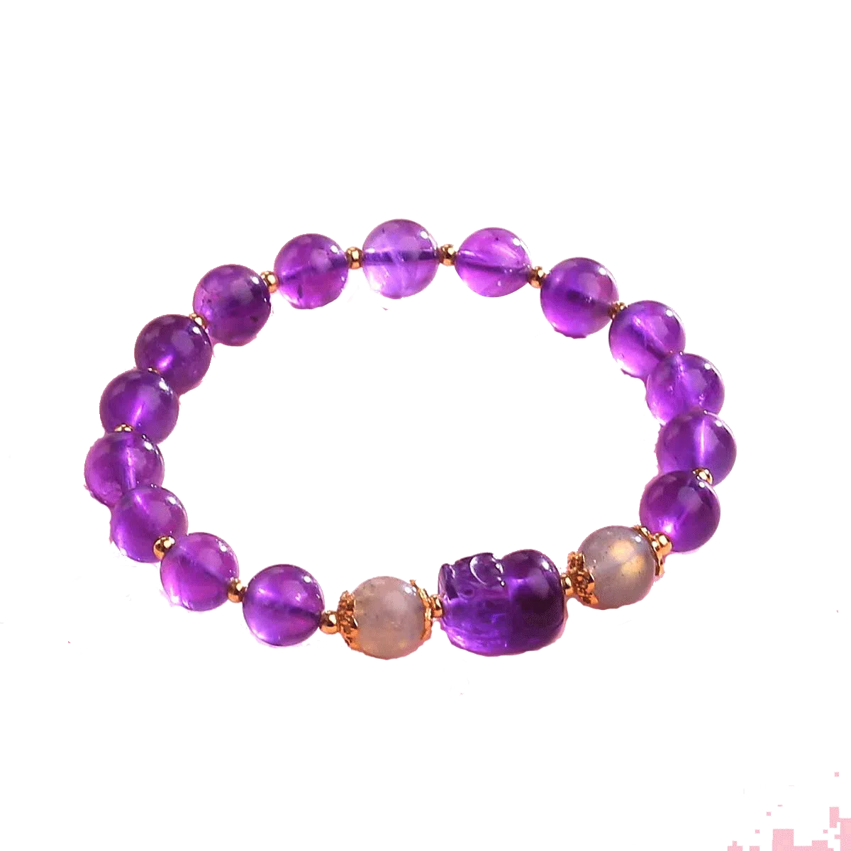 盈满堂 貔貅单圈紫 水晶 手串 女款