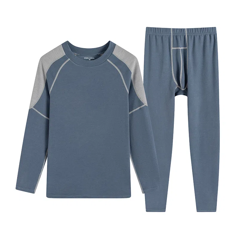 贴身领域 青少年德绒发热内衣初中高中学生秋衣秋裤棉毛衫保暖套装 男款