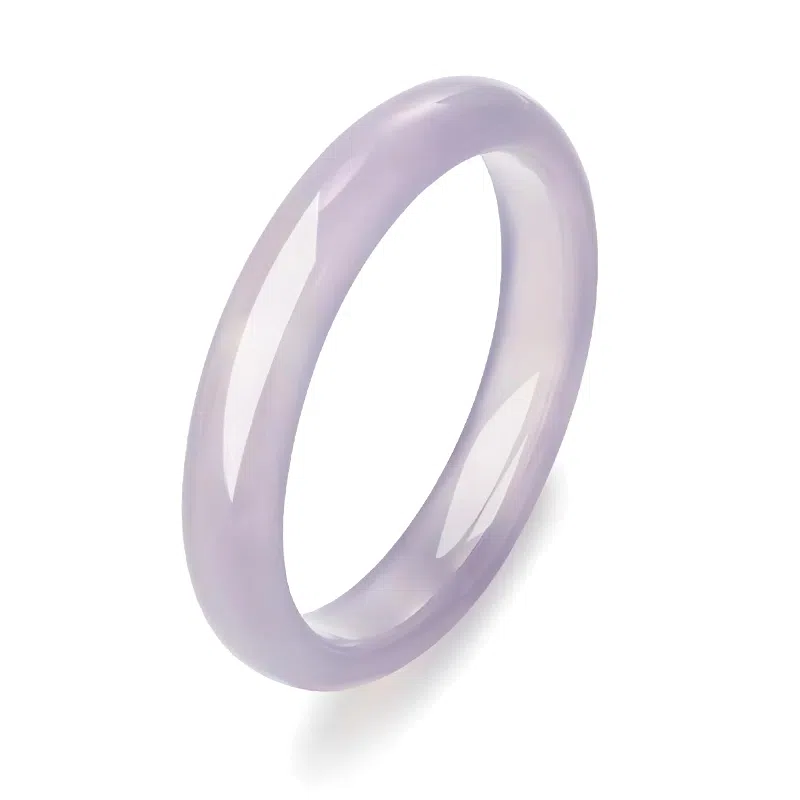 幸囍礼 紫罗兰贵妃镯简约气质手环 国风国潮汉服薰衣草紫镯子 国风招桃花素圈 招财气质汉服旗袍 玉髓 玉石手镯 女款