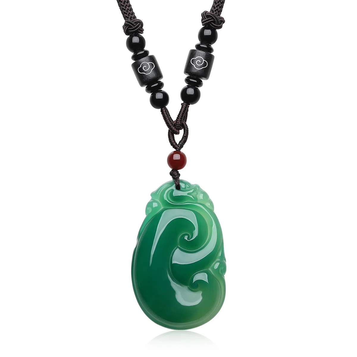 翠雅金楼 如意祥云平安锁转运 气质款 玉髓 玉石吊坠 男女同款情侣款 玉髓