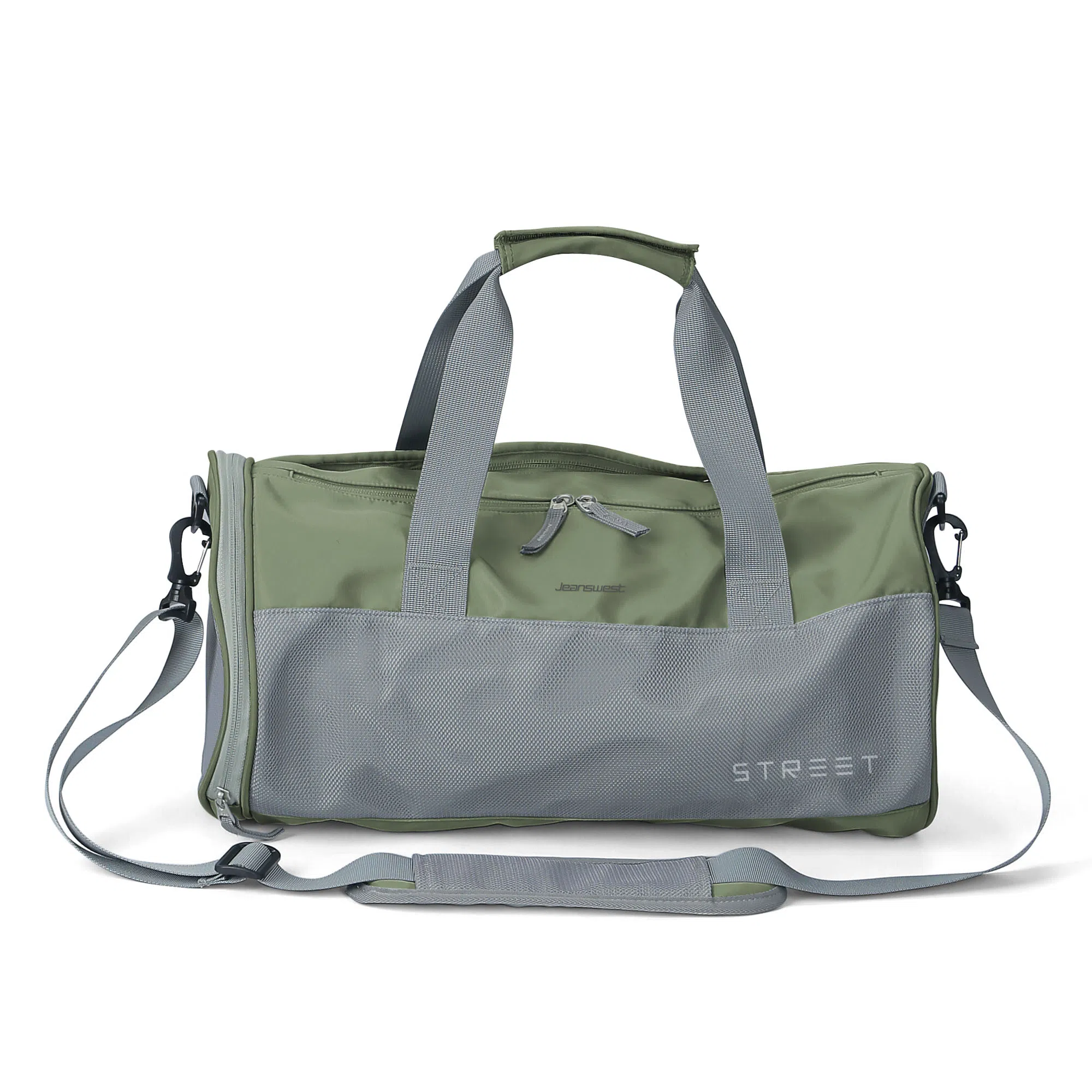 真维斯 休闲简约高颜值时尚短途出差旅行大容量休闲百搭运动多功能外出 锦纶 健身包单肩包斜挎包背包 常规 男女同款 灰绿