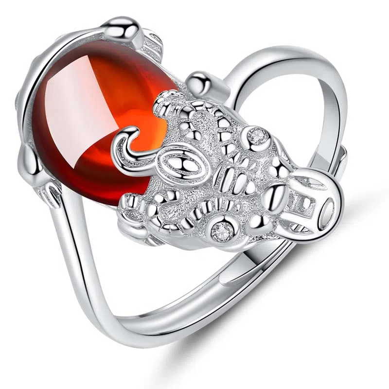 优态 时尚貔貅民族风 水晶 戒指 男女同款情侣款