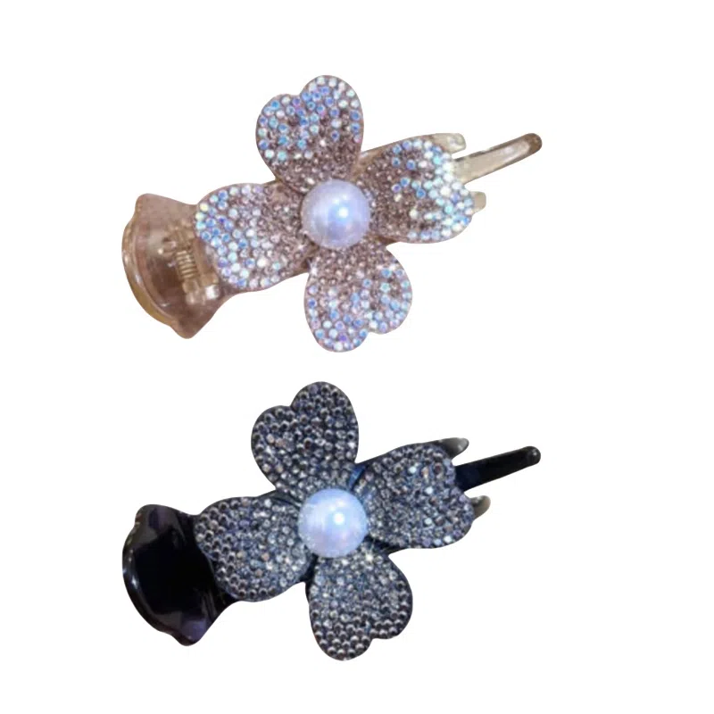 丹琴 四叶草抓夹花朵丸子头发饰高马尾固定神器夹子头饰 亚克力 发夹 女款