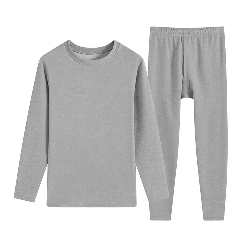 贴身领域 青少年德绒发热中领加绒中厚秋衣秋裤打底衫内衣保暖套装 男款