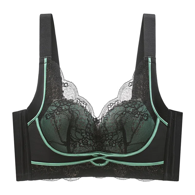 兰缪 时尚柔软蕾丝聚拢提拉上托侧收文胸 女款