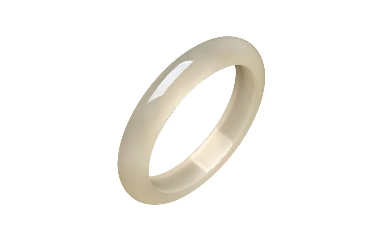 周六福 香槟金宽条新中式国风送女友纪念日礼物 玉髓 手镯 女款