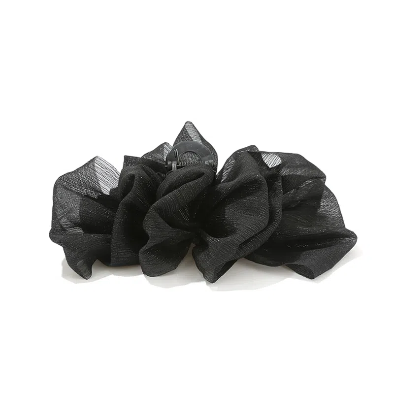 如花梦 双面网纱大号蝴蝶结发饰发夹 云朵泡泡后脑勺鲨鱼夹 高级感优雅轻奢盘发抓夹 女款