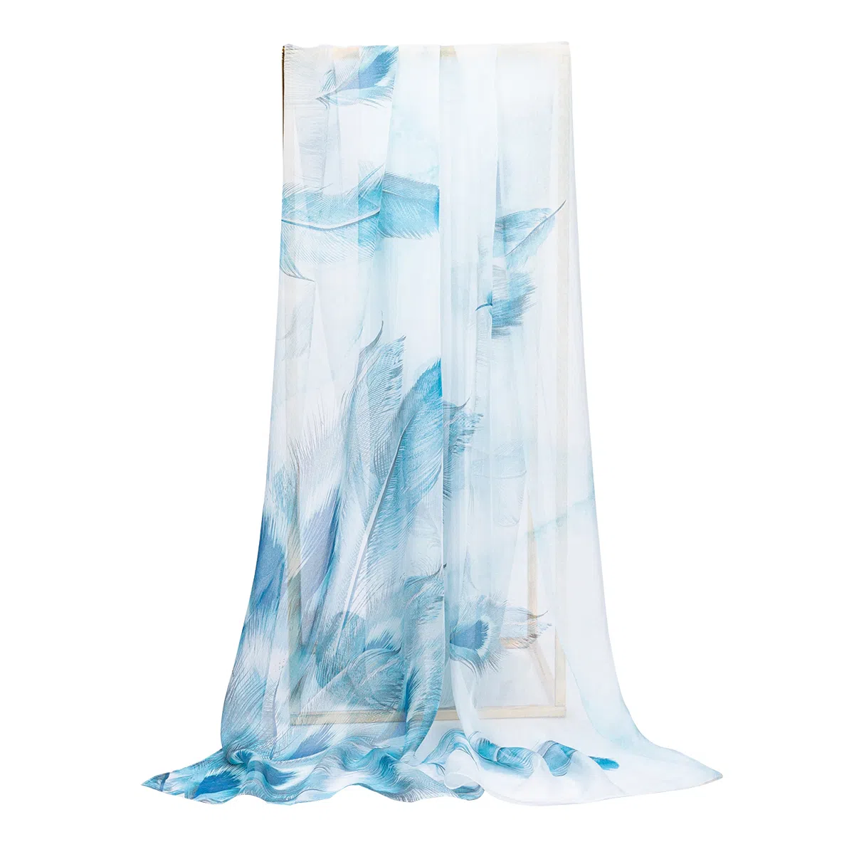 上海故事 春花秋月喷绘真丝长巾 桑蚕丝 丝巾 女款