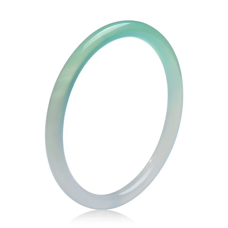 印象眸 新中式青山黛国潮白月光古风显白精致温柔素雅温婉气质 礼盒包装 玉髓 手镯 女款